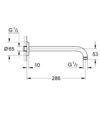 ΒΡΑΧΙΟΝΑΣ ΤΟΙΧΟΥ ΣΤΡΟΓΓΥΛΟΣ 286mm rainshower 28576 grohe