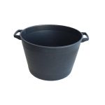 ΚΟΥΒΑΣ 45lt ΠΛΑΣΤ.ΜΑΥΡΟΣ ΣΤΡΟΓΓΥΛΟΣ με ΧΕΡΟΥΛΙΑ