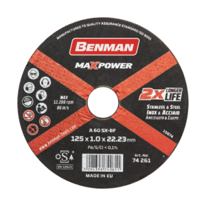 ΔΙΣΚΟΣ ΚΟΠΗΣ ΣΙΔ.ΙΝΟΞ Φ115χ 1 cd maxpower benman ΜΑΥΡΟΣ