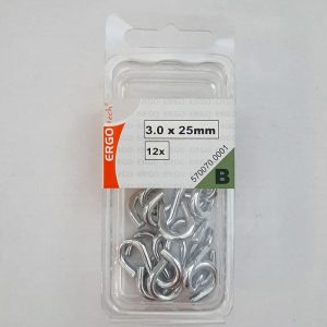 ergo ΓΑΝΤΖΟΙ "s" 3,0Χ25mm 12τμχ ΓΑΛΒ.