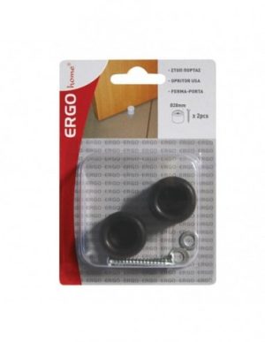 ergo ΣΤΟΠ ΠΟΡΤΑΣ Φ28mm 25mm Η 2τμχ ΜΑΥΡΟ